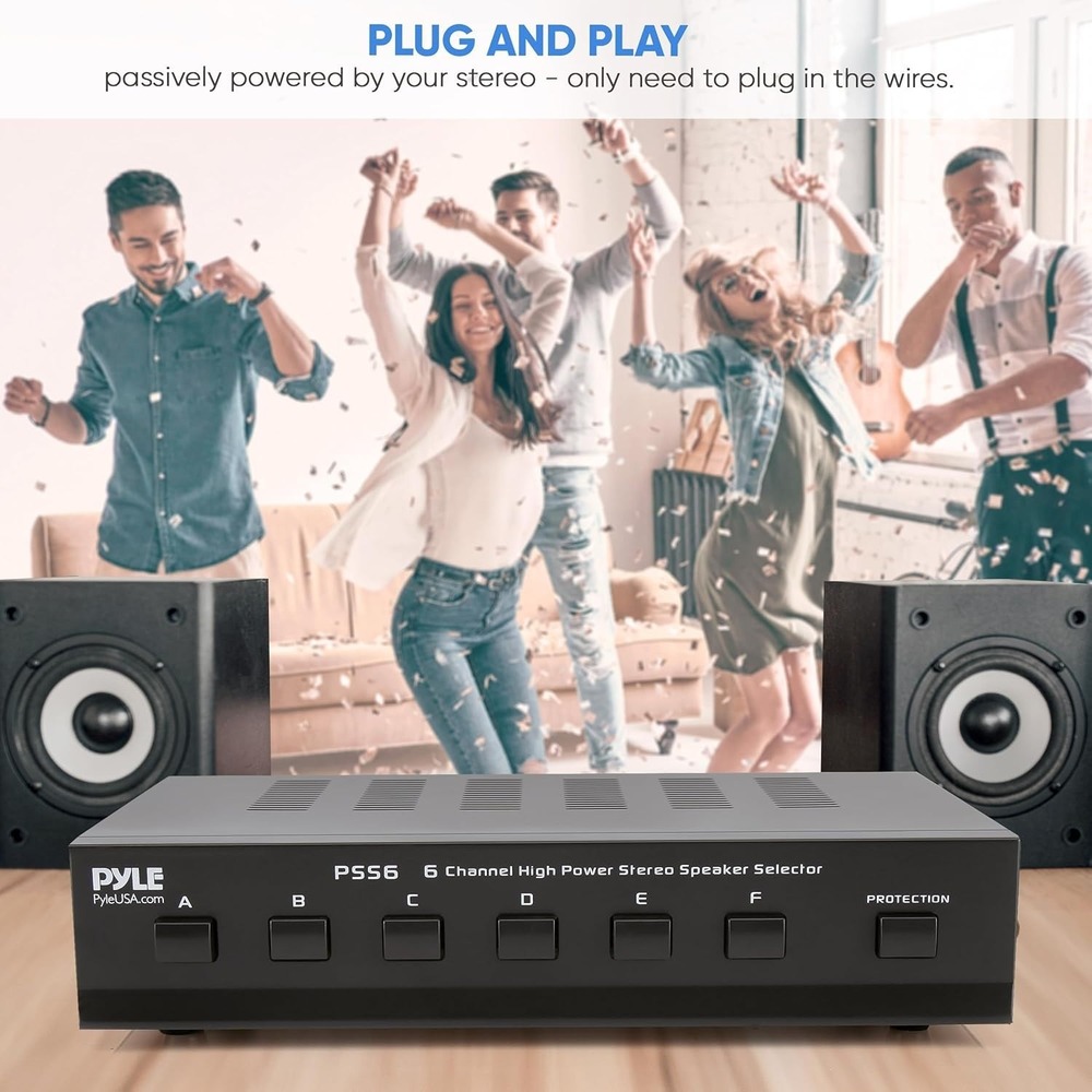 Pyle Home‎ PSS6 Premium 6-Pair Speaker Selector – Multi-Channel Audio Switch Hub - Picture 11 of 11